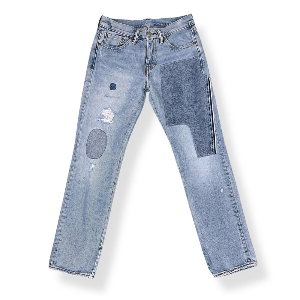 Levis Jeans Men 29x30 (ACTUAL 29x28.5) Blue 511 Slim Patchwork EUC